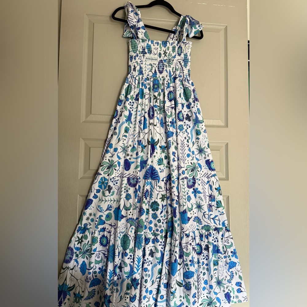Sheridan French stunning Cotton Floral Kelly Tiered Maxi Dress - Medium - Picture 4 of 10